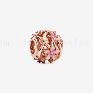 Pandora Openwork Pink Daisy Flower Charm
